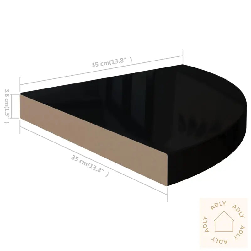 Flytende Vegghyller 2 Stk Høyglans Svart 35X35X3,8 Cm Mdf