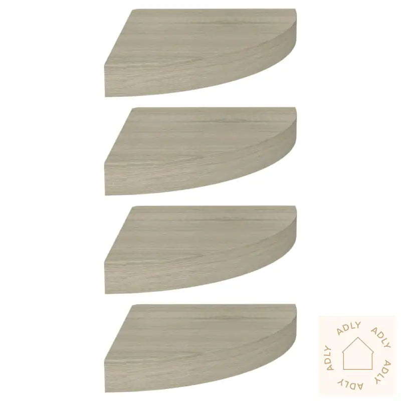 Flytende Vegghyller 4 Stk Eik 25X25X3,8 Cm Mdf