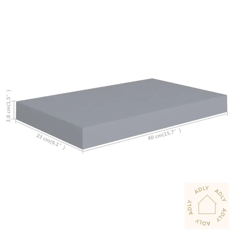 Flytende Vegghyller 4 Stk Grå 40X23X3,8 Cm Mdf