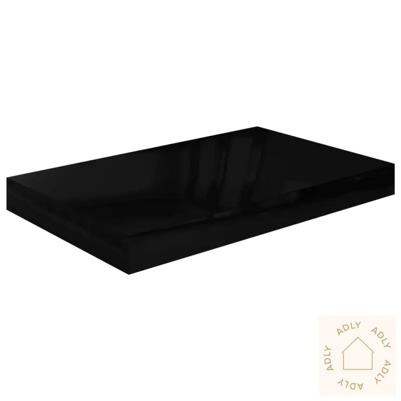 Flytende Vegghyller 2 Stk Høyglans Svart 40X23X3,8 Cm Mdf