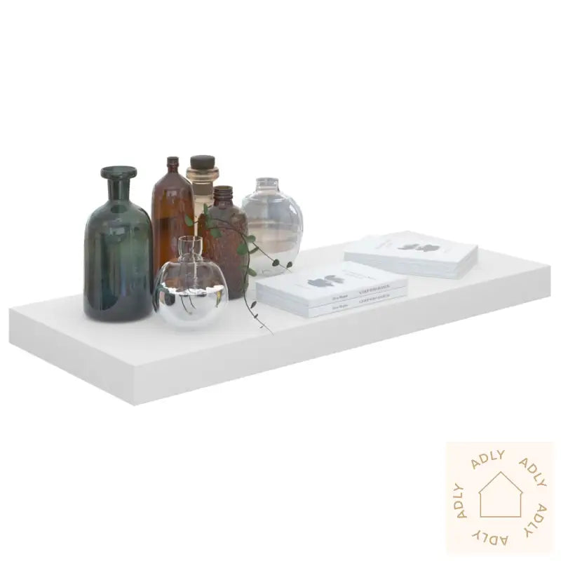 Flytende Vegghyller 2 Stk Høyglans Hvit 60X23,5X3,8 Cm Mdf