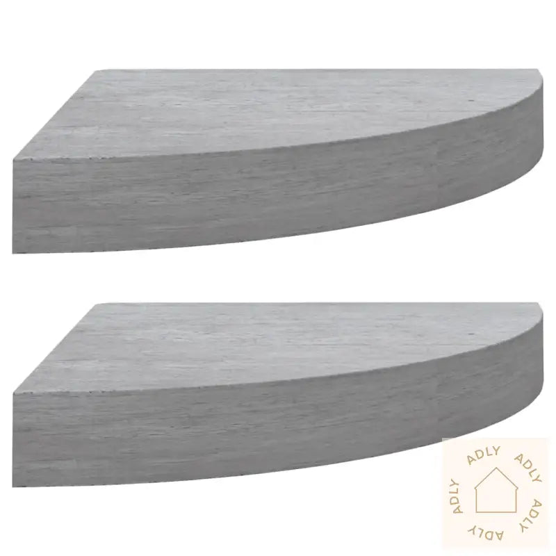 Hjørnehyller Vegghengt 2 Stk Betonggrå 35X35X3,8 Cm Mdf