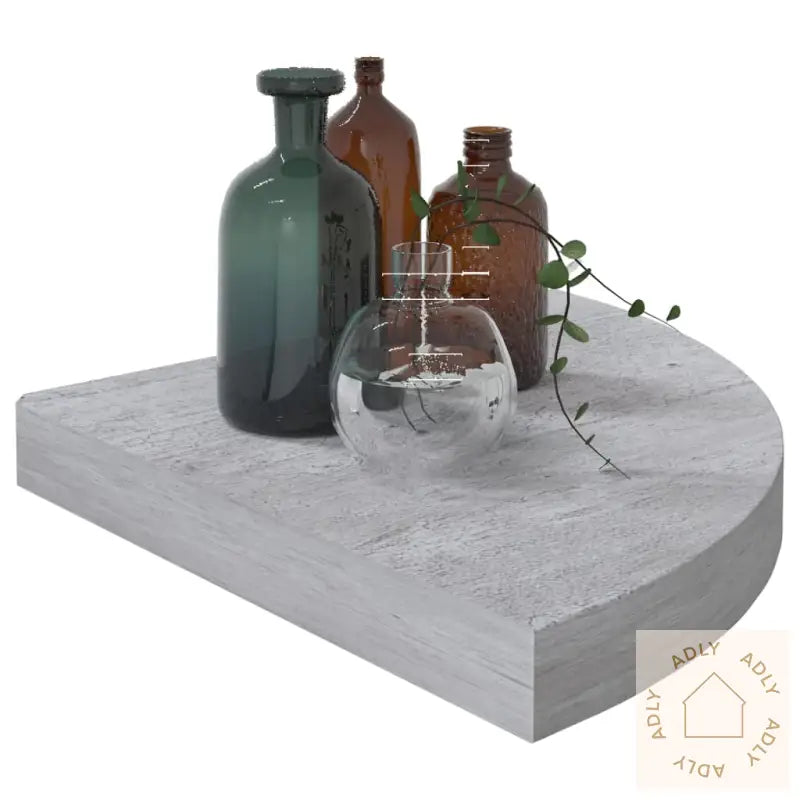 Hjørnehyller Vegghengt 2 Stk Betonggrå 35X35X3,8 Cm Mdf
