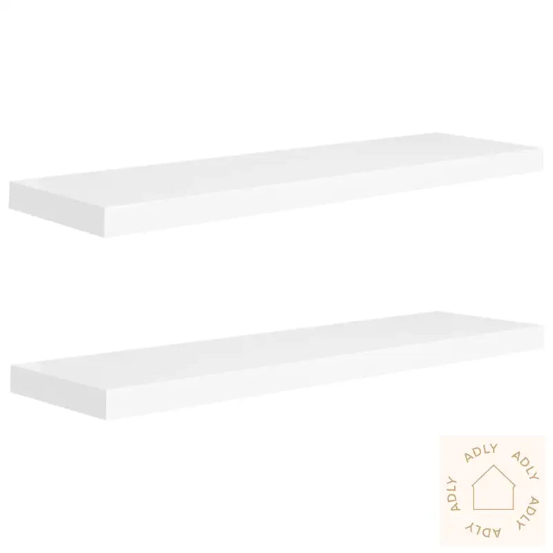 Flytende Vegghyller 2 Stk Hvit 90X23,5X3,8 Cm Mdf