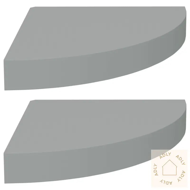 Flytende Vegghyller 2 Stk Grå 25X25X3,8 Cm Mdf