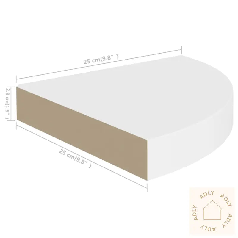 Flytende Vegghyller 4 Stk Hvit 25X25X3,8 Cm Mdf