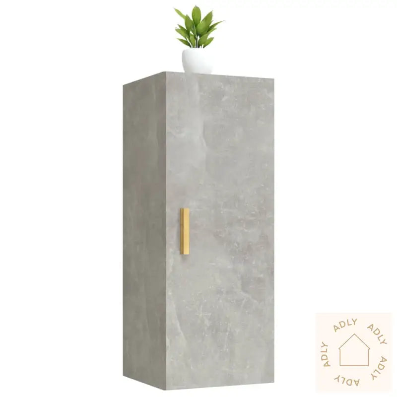 Veggskap Betonggrå 34,5X34X90 Cm Konstruert Tre