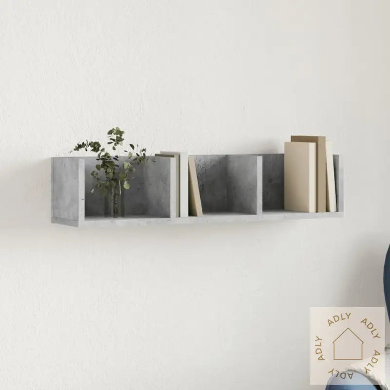 Veggskap Betonggrå 75X18X16,5 Cm Konstruert Tre