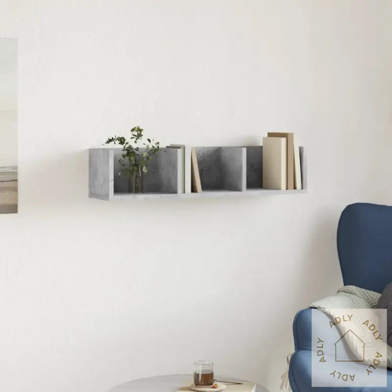 Veggskap Betonggrå 75X18X16,5 Cm Konstruert Tre