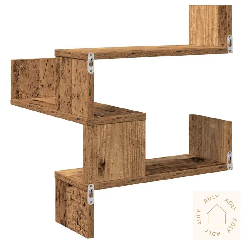 Vegg Hjørnehyller 2 Stk Gammelt Tre 40X40X49,5Cm Konstruert Tre