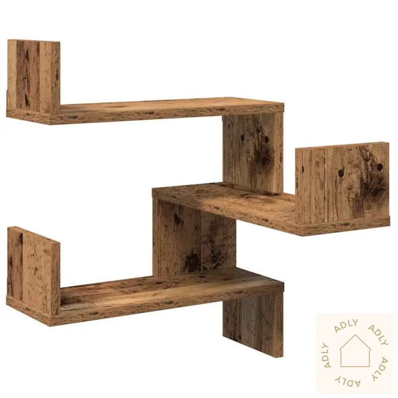 Vegg Hjørnehyller 2 Stk Gammelt Tre 40X40X49,5Cm Konstruert Tre