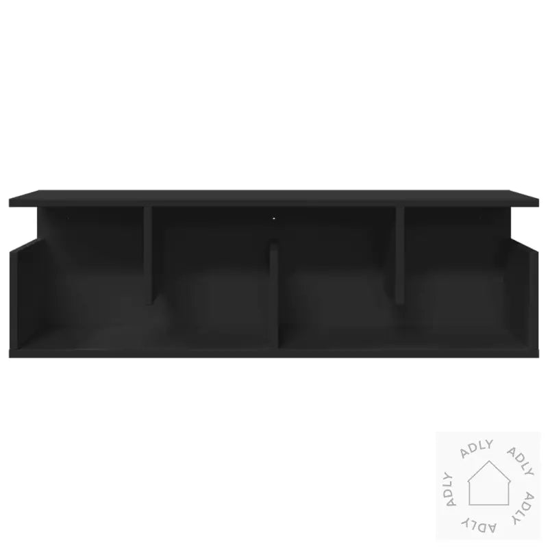 Veggskap 100X20X30 Cm Svart Konstruert Tre