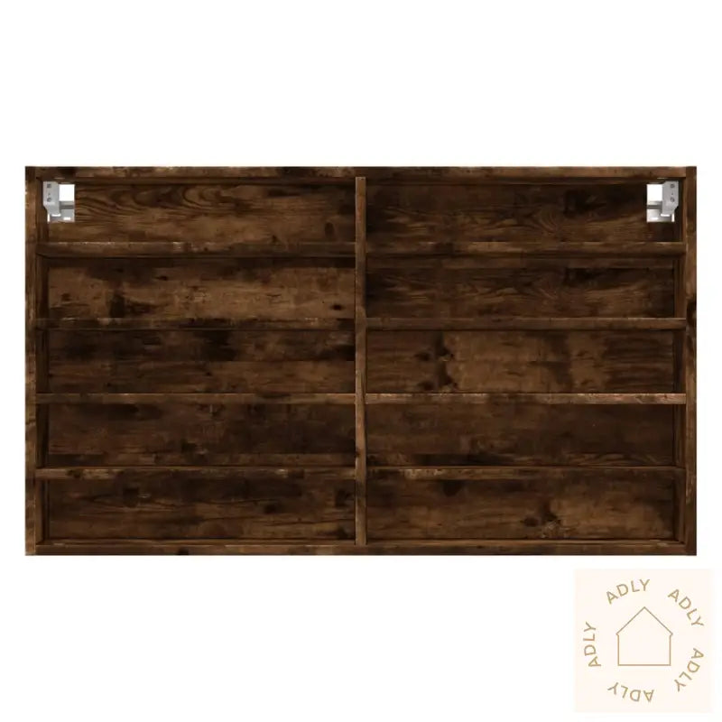 Vitrineskap Røkt Eik 100X15X58 Cm Konstruert Tre