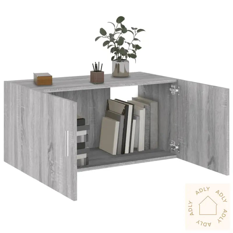 Veggskap Grå Sonoma 80X39X40 Cm Konstruert Tre