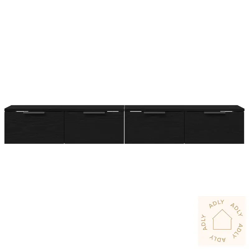 Veggskap 2 Stk Svart Eik 68X30X20 Cm Konstruert Tre