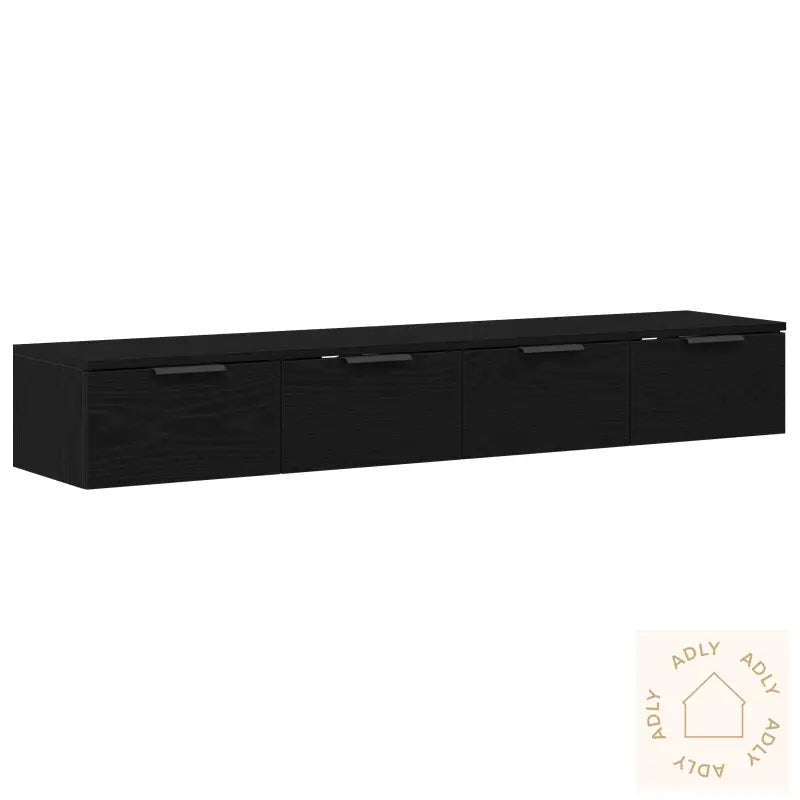 Veggskap 2 Stk Svart Eik 68X30X20 Cm Konstruert Tre