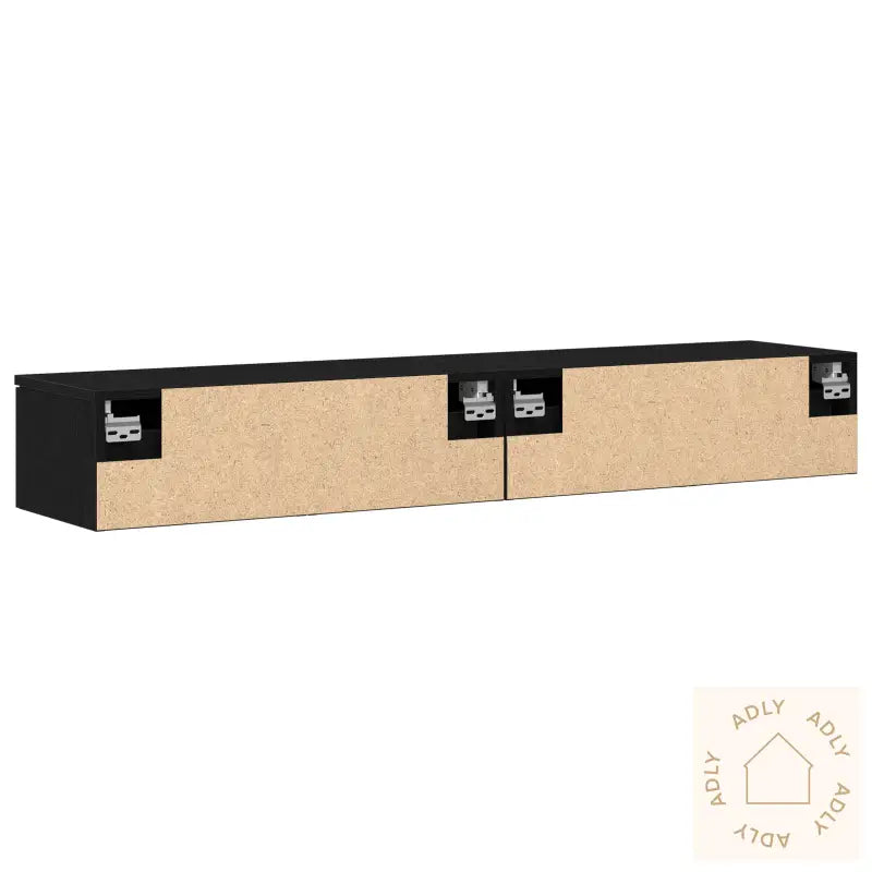 Veggskap 2 Stk Svart Eik 68X30X20 Cm Konstruert Tre