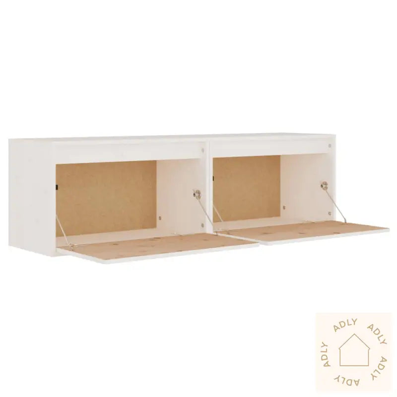 Veggskap 2 Stk Hvit 60X30X35 Cm Heltre Furu