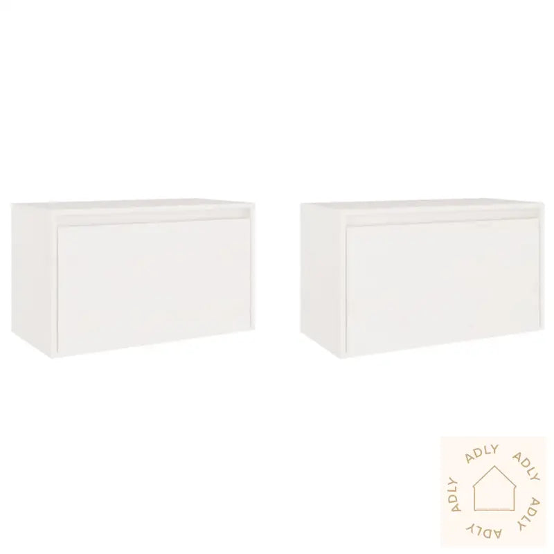 Veggskap 2 Stk Hvit 60X30X35 Cm Heltre Furu
