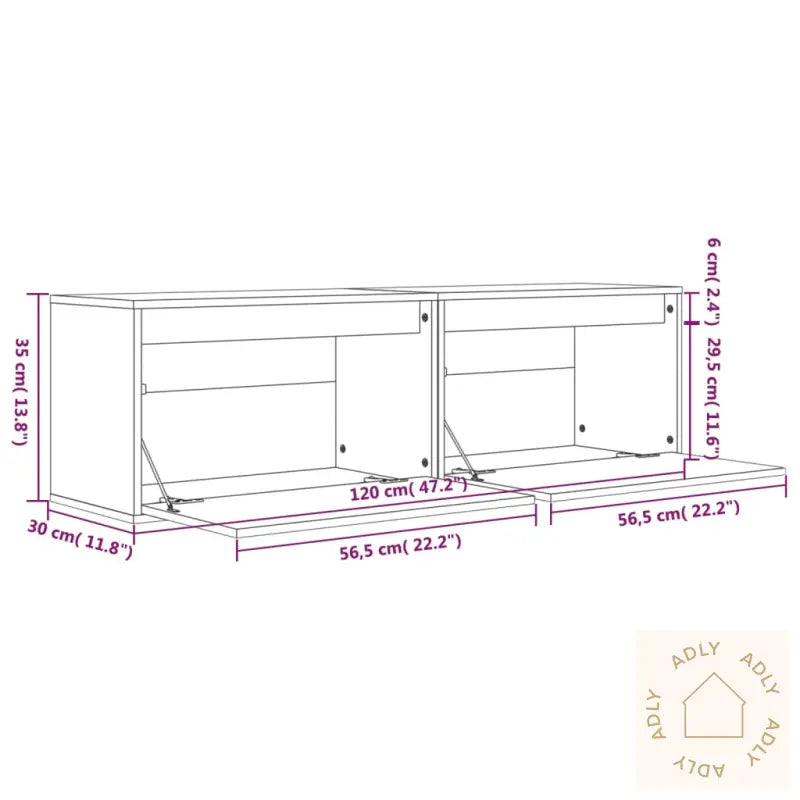 Veggskap 2 Stk Hvit 60X30X35 Cm Heltre Furu
