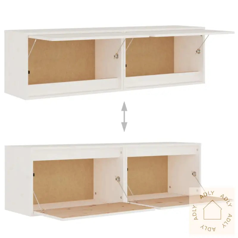 Veggskap 2 Stk Hvit 60X30X35 Cm Heltre Furu