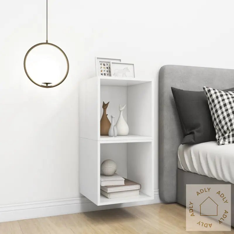 Veggskap I 2 Stk 37X37X37 Cm Konstruert Tre Hvit