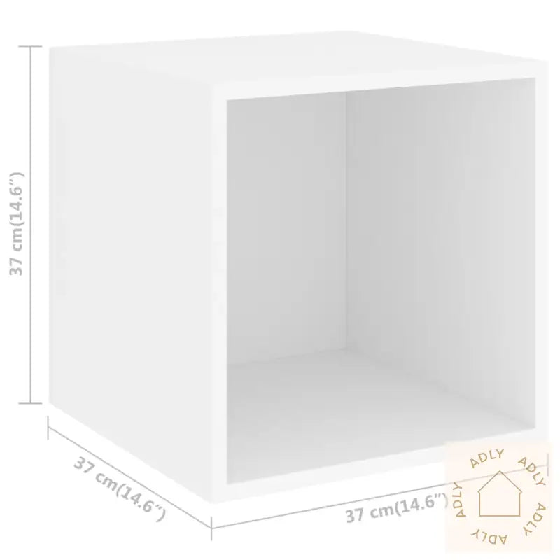 Veggskap I 2 Stk 37X37X37 Cm Konstruert Tre Hvit