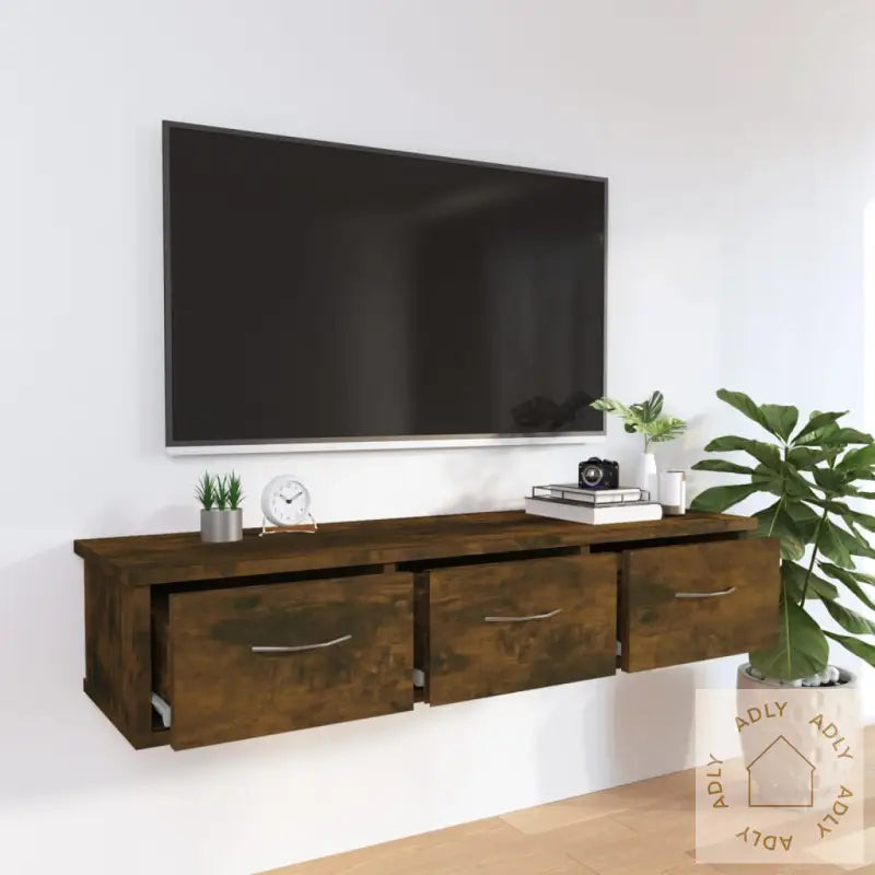 Tv-Benk Røkt Eik 88X26X18,5 Cm Konstruert Tre