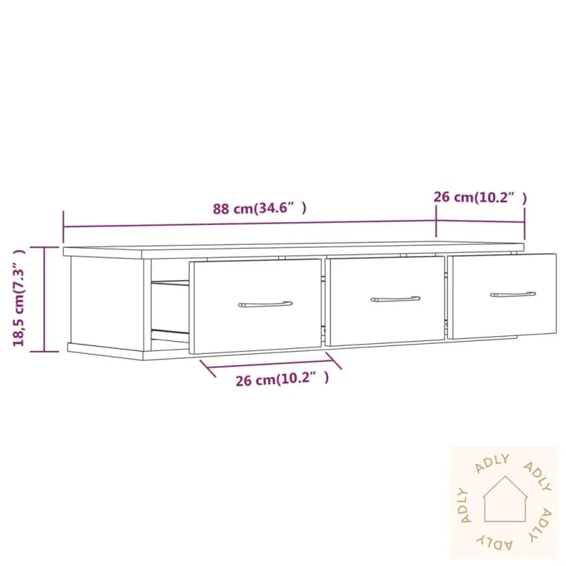 Tv-Benk Røkt Eik 88X26X18,5 Cm Konstruert Tre