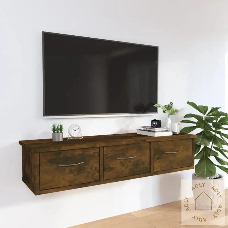 Tv-Benk Røkt Eik 88X26X18,5 Cm Konstruert Tre