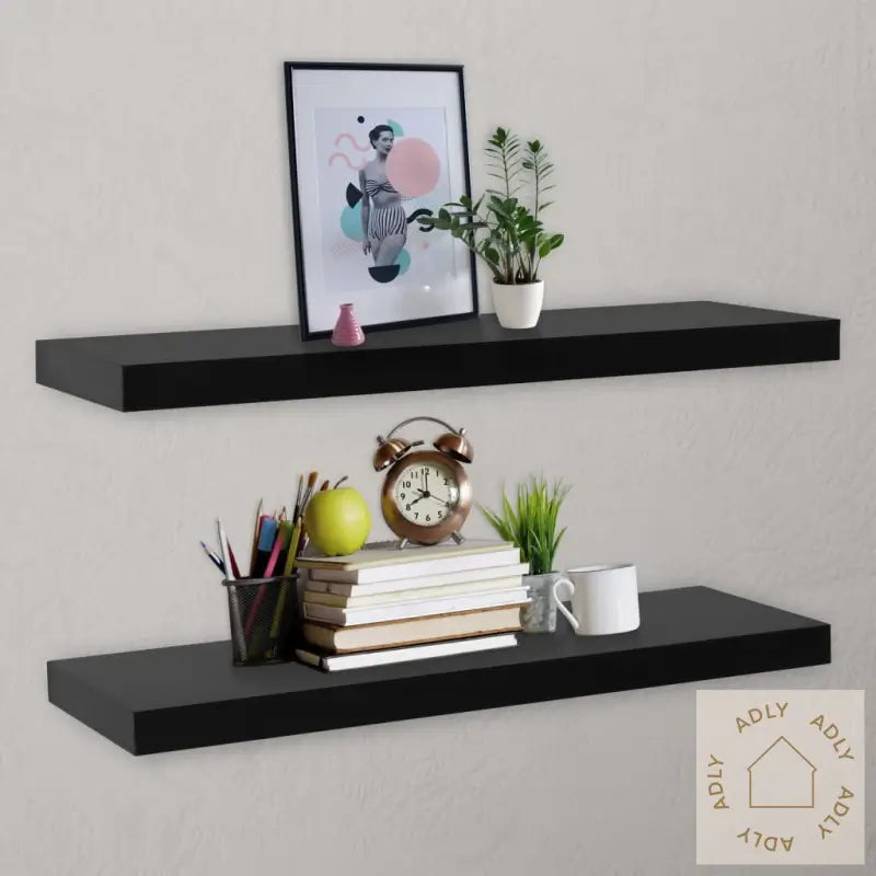 Vegghyller 2 Stk Svart 120X20X3,8 Cm