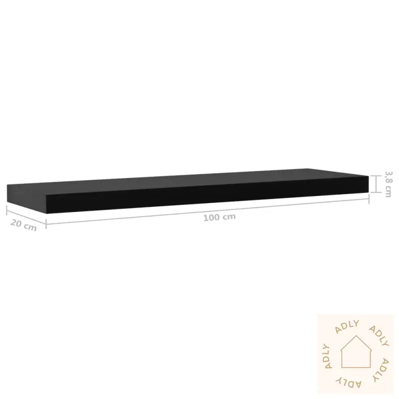 Vegghyller 2 Stk Svart 100X20X3,8 Cm