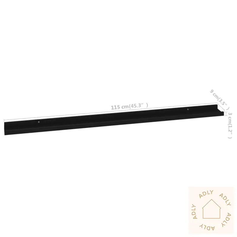 Vegghyller 2 Stk Svart 115X9X3 Cm