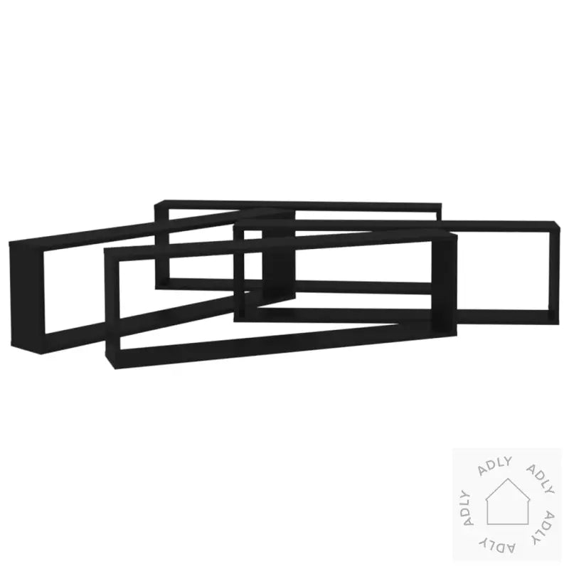 Vegghyller Kubeformet 4 Stk Svart 100X15X30 Cm Konstruert Tre