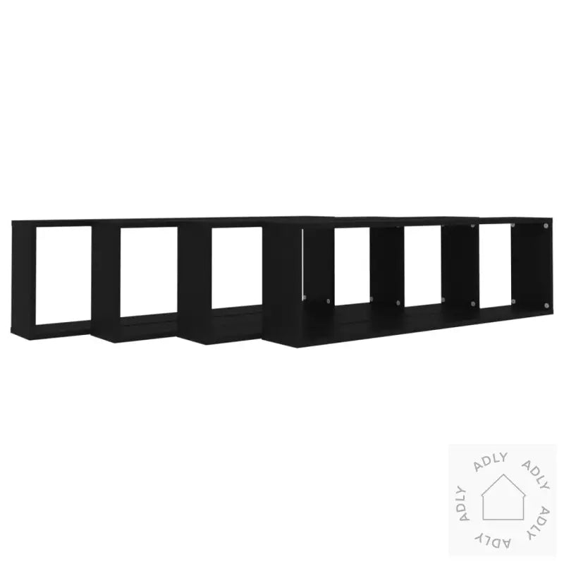 Vegghyller Kubeformet 4 Stk Svart 100X15X30 Cm Konstruert Tre