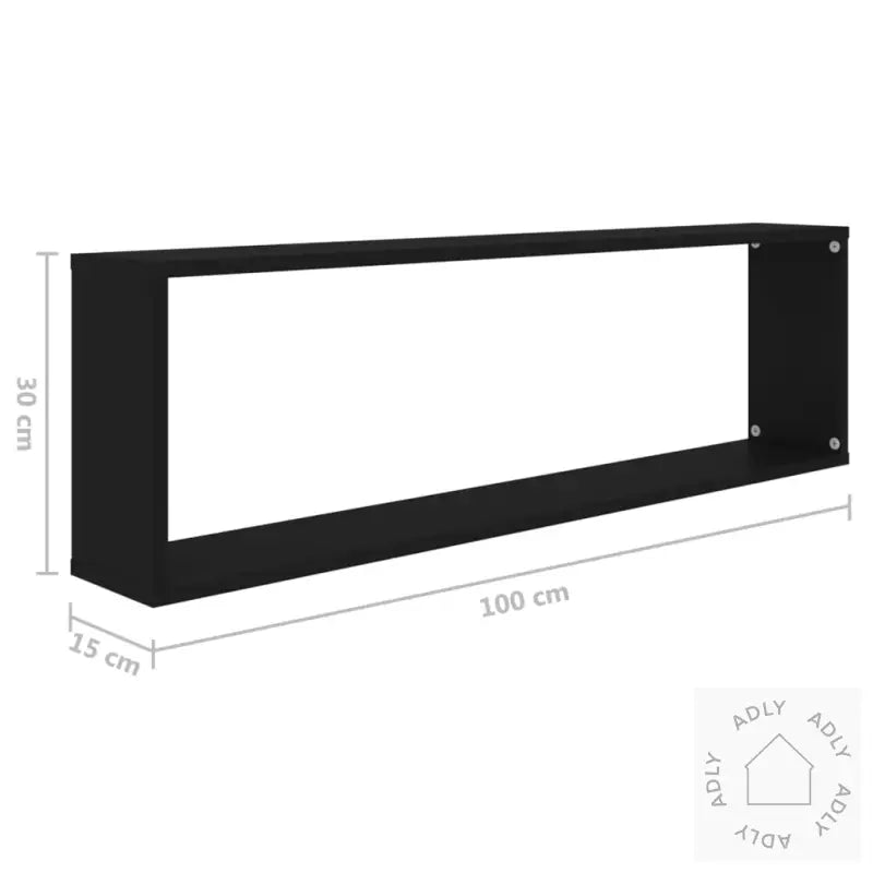 Vegghyller Kubeformet 4 Stk Svart 100X15X30 Cm Konstruert Tre