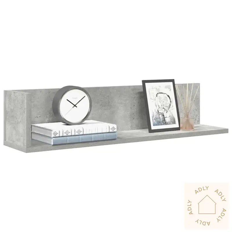 Vegghyller 2 Stk Betonggrå 75X16,5X16,5 Cm Konstruert Tre