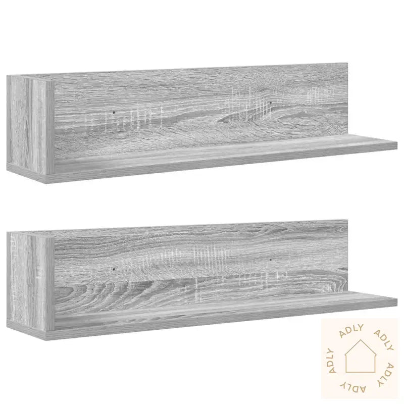 Vegghyller 2 Stk Grå Sonoma 75X16,5X16,5 Cm Konstruert Tre
