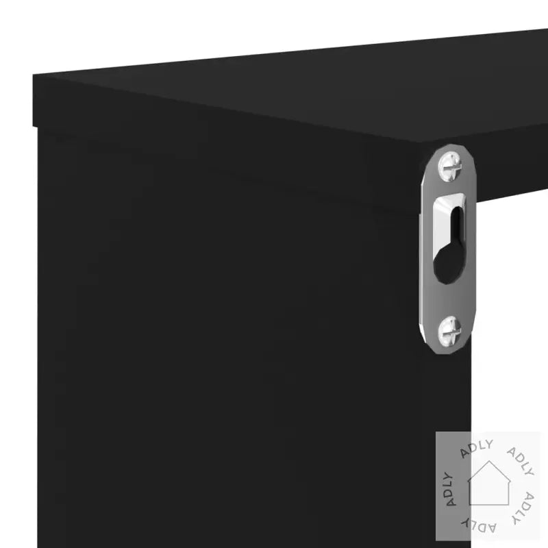 Vegghyller Kube 4Stk Høyglans Svart 80X15X26,5Cm Konstruert Tre
