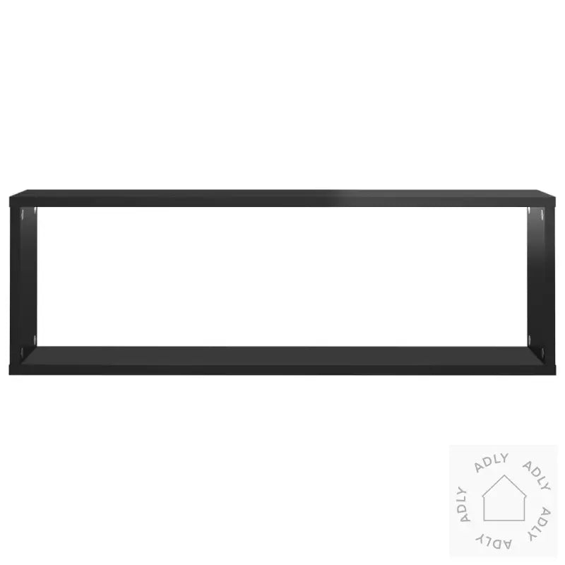 Vegghyller Kube 4Stk Høyglans Svart 80X15X26,5Cm Konstruert Tre