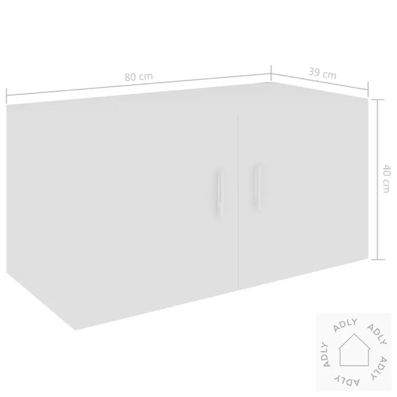 Veggmontert Skap Hvit 80X39X40 Cm Konstruert Tre