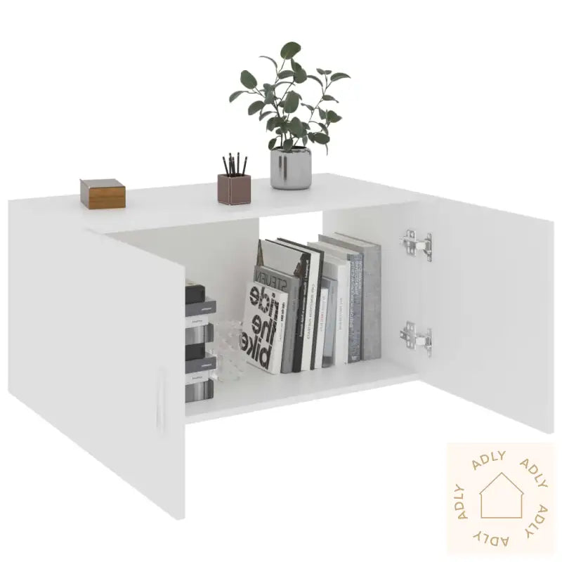 Veggmontert Skap Hvit 80X39X40 Cm Konstruert Tre
