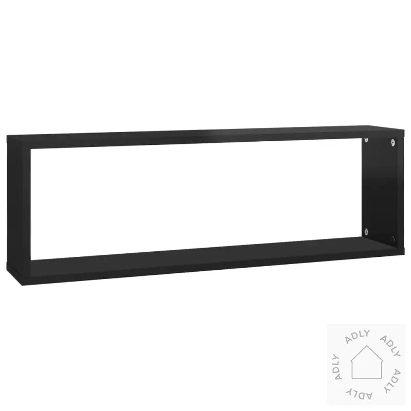 Vegghyller Kube 4Stk Høyglans Svart 80X15X26,5Cm Konstruert Tre