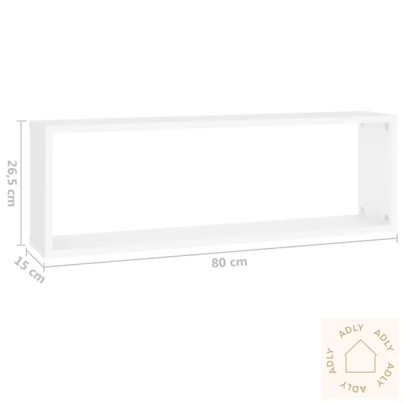 Vegghyller Kubeformet 2 Stk Hvit 80X15X26,5 Cm Konstruert Tre