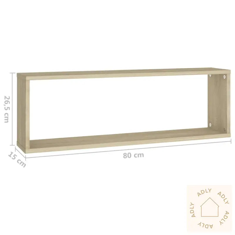 Vegghyller Kube 2 Stk Sonoma Eik 80X15X26,5 Cm Konstruert Tre