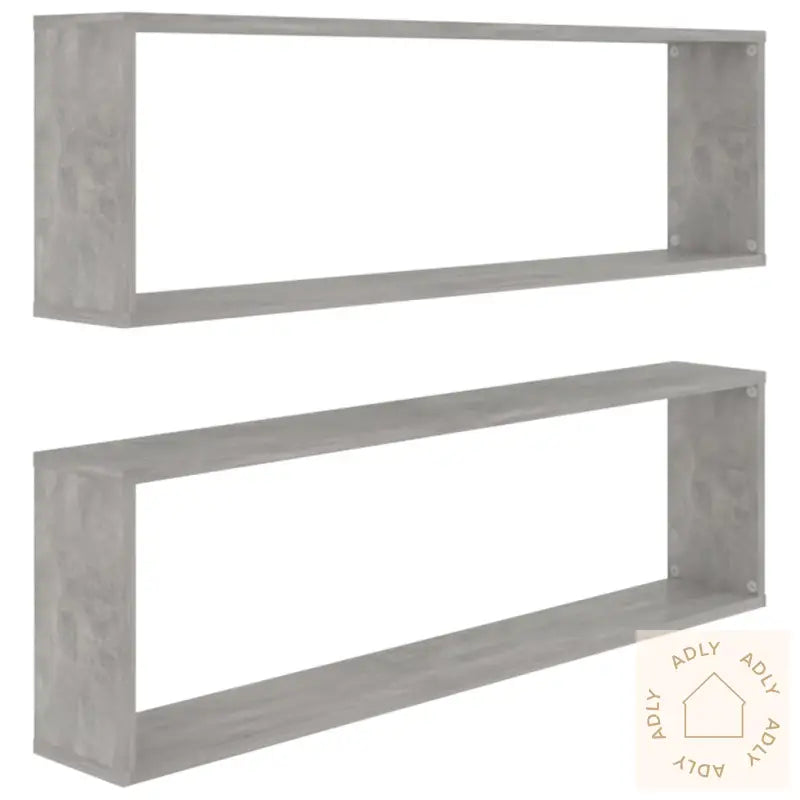Vegghyller Kube 2 Stk Betonggrå 100X15X30 Cm Konstruert Tre