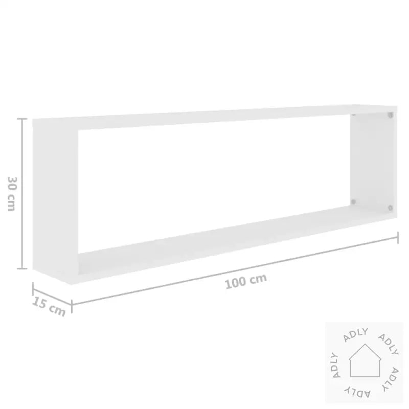 Vegghyller Kubeformet 2 Stk Hvit 100X15X30 Cm Konstruert Tre