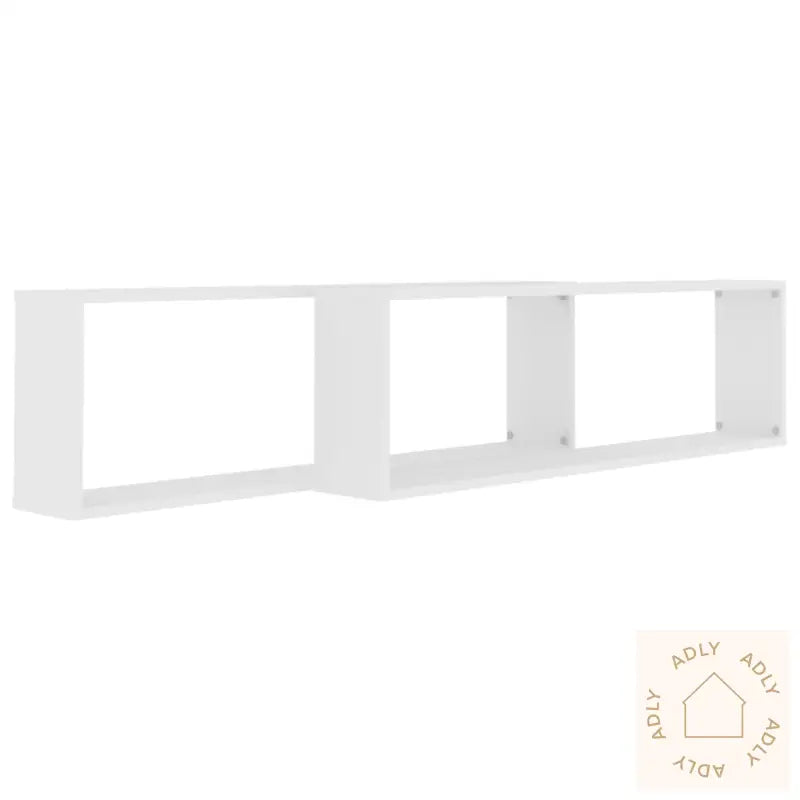 Vegghyller Kubeformet 2 Stk Hvit 100X15X30 Cm Konstruert Tre