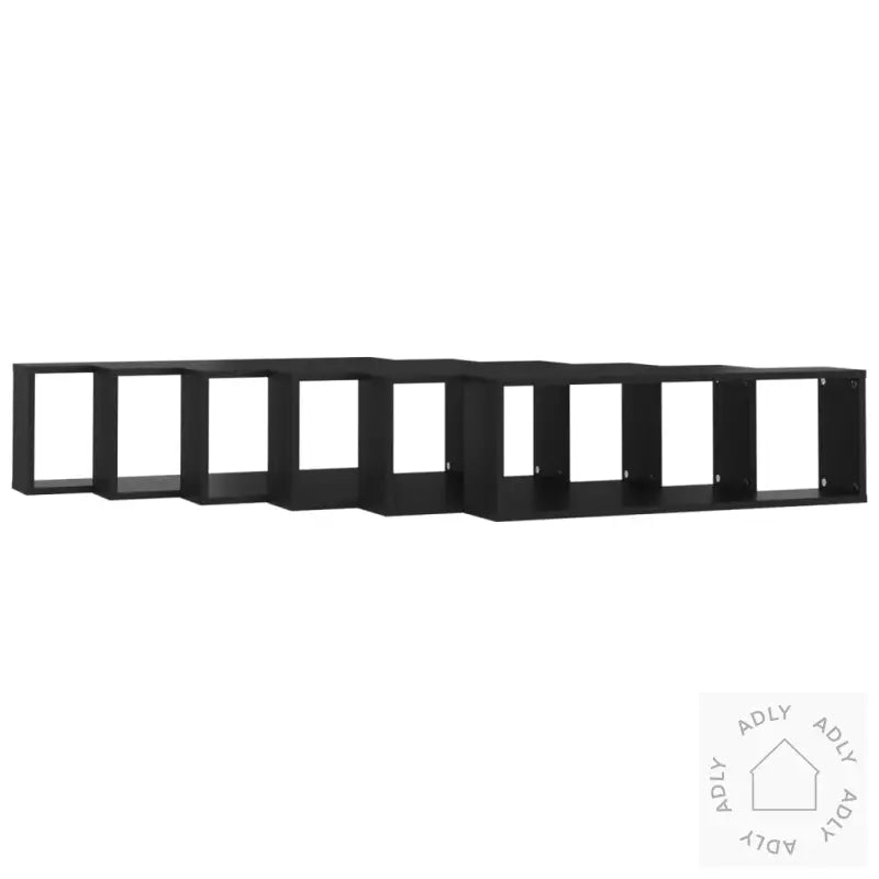 Vegghyller Kubeformet 6 Stk Svart 80X15X26,5 Cm Konstruert Tre