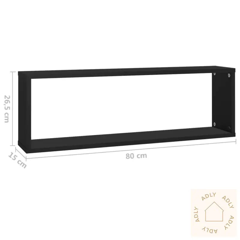 Vegghyller Kubeformet 6 Stk Svart 80X15X26,5 Cm Konstruert Tre